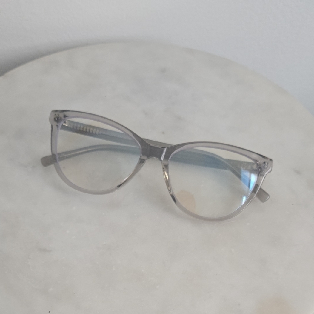 Clear Gray Cat-Eye Women’s Glasses